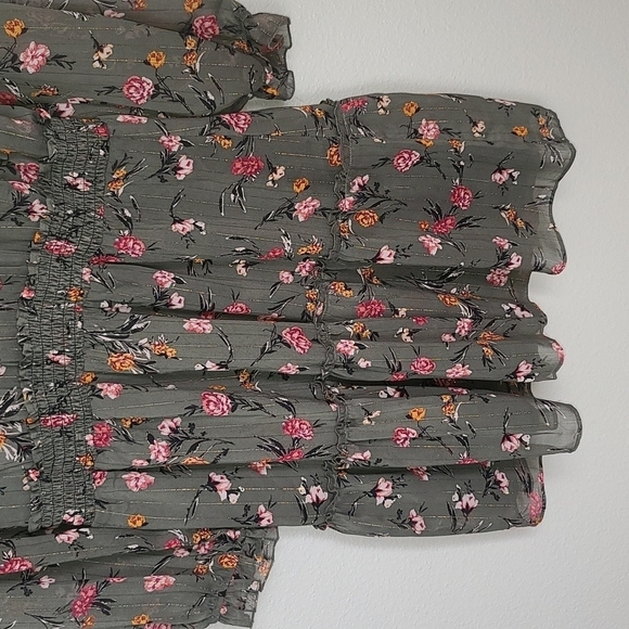 Drew from Anthropologie Green Floral Longsleeve Dress NWT - Picture 10 of 10